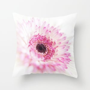 Flower Pillow - Dreamy Pillow Case - Pink Flower Pillow Cover - Dahlia Pillow - Pink White Pillow - Pretty Pillow Cover - Cute Pillow Cover