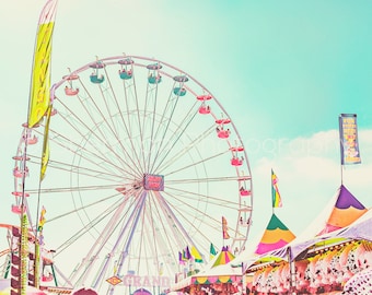 Karneval Fotografie - Swing Fair Vintage Retro - Fair Foto - Jahrgang Karneval Fotografie - hübsche Karneval - schöne Messe Print