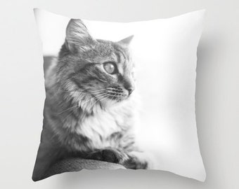 Cat PIllow Cover -  Kitten Pillow Case - 16x16 18x18 20x20 Pillow Cover