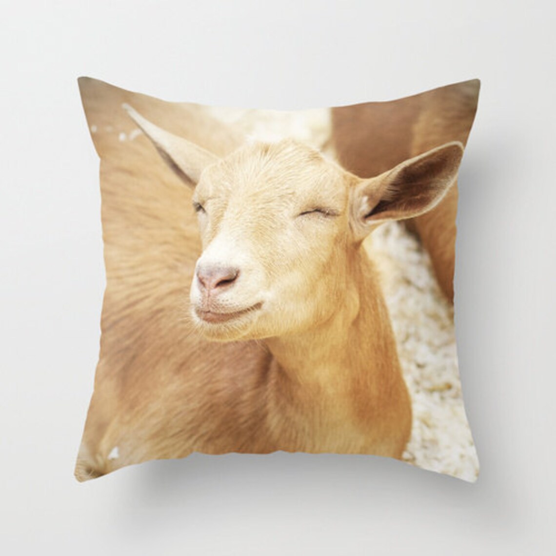 Goat Pillow Case Farm Animal Pillow Cover 16x16 18x18 20x20 Etsy