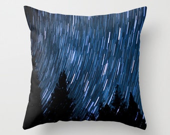 Space Pillow - Starry Night Pillow Case - Star Trails Pillow - Night Photography Throw Pillow - Dramatic Pillow - Nature Pillow - Yosemite