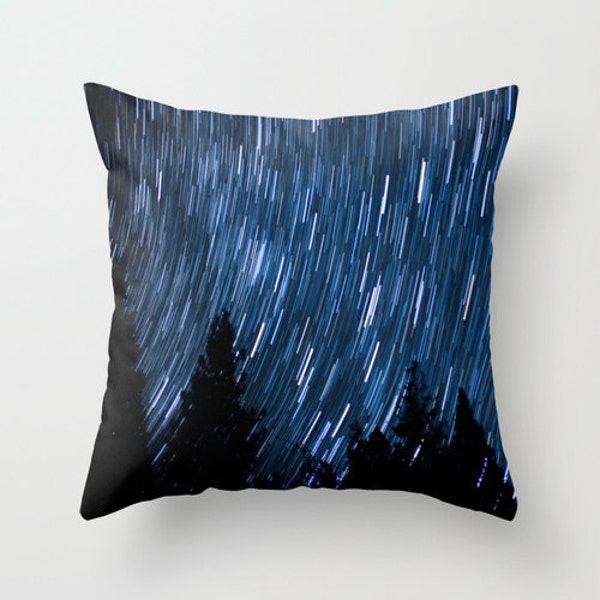 Space Pillow - Starry Night Pillow Case - Star Trails Pillow - Night Photography Throw Pillow - Dramatic Pillow - Nature Pillow - Yosemite