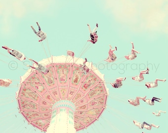 Karneval Fotografie - Swing Fair Vintage Retro - Fair Foto - Jahrgang Karneval Fotografie - hübsche Karneval - schöne Messe Print