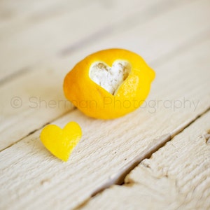 Lemon Photography - Fruit Photo - Love Heart Image Photo - Valentines Day - Yellow - Fruit photography - Lemon Love - Food Photography