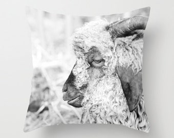 Sheep Pillow Black and White - 16x16 18x18 20x20 Pillow Cover