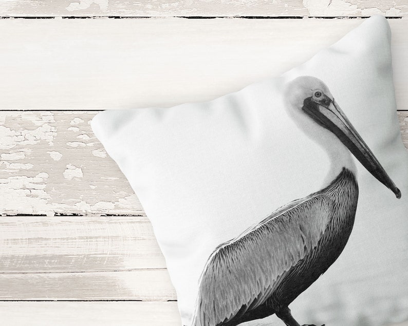 Beach Pillow Case Pelican Pillow Ocean Pillow Cover Bird Pillow Cover Ocean Decor Beach decor Ocean Throw Pillow Beach Pillow image 2