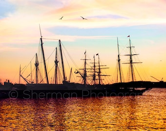 Sunset Photography - Boat Photography - Boat art - Moody - Beach Photo - Sunset - Pirate boat art - Kids decor - Sail boat art Pretty Decor