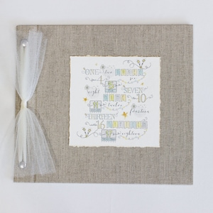 Birthday Book, Birthday Journal, Boy Birthday Scrapbook, Birthday Memories, 1-18 Years Memory Book, Linen Birthday Book, Birthday Gift