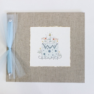 Birthday Book, Birthday Journal, Boy Birthday Scrapbook, Birthday Memories, 1-18 Years Memory Book, Linen Birthday Book, First Birthday Gift