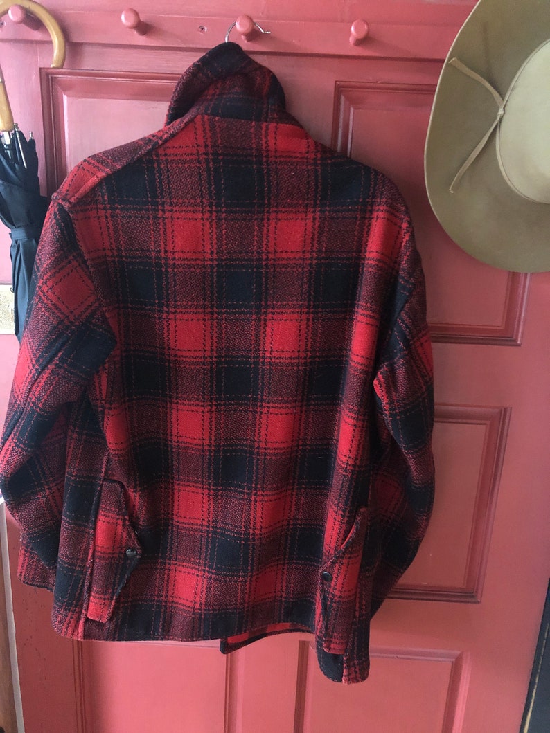 sz L 1940/'s-50/'s vintage Penney/'s Heavy Buffalo Plaid Hunting Jacket