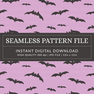 Halloween Fledermäuse Musterdesign für Stoff Spaß, Niedliche Fledermaus Muster Datei für Kinder Halloween Lila Digitaler Download zum Basteln