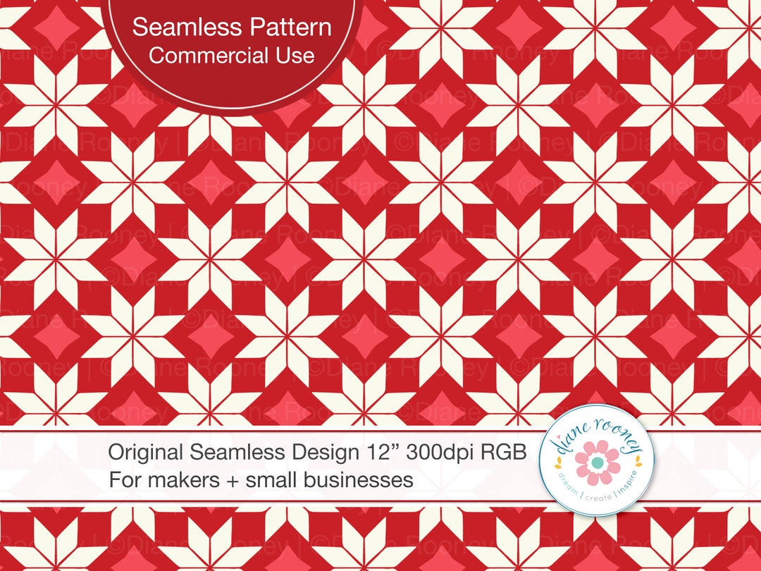 Scandinavian Christmas Seamless Pattern Digital Download Scandi Star ...
