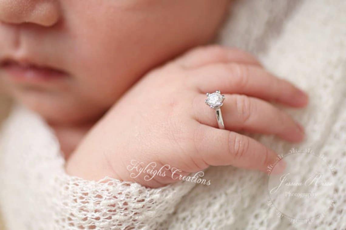 Silver Newborn Ring Newborn Diamond Ring Newborn Jewelry - Etsy