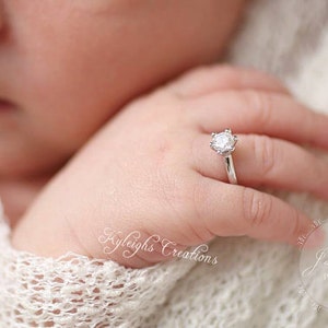 Silver newborn ring, newborn diamond ring, newborn jewelry