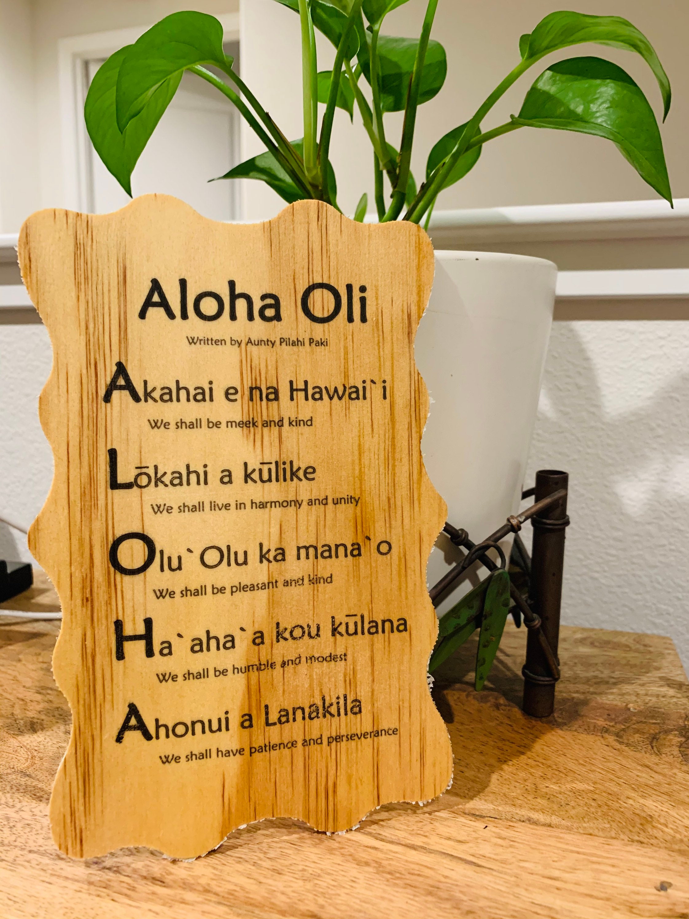Handmade Aloha Oli on Wood - Etsy