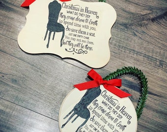 Christmas in Heaven wood sign
