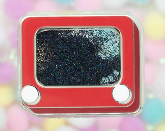Spilla Shaker originale Red Sketch giocattolo Quicksand Glitter