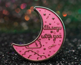 Pink Always With You Transparent Enamel Pin
