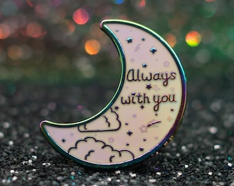 Rainbow White Always With You Transparent Enamel Pin