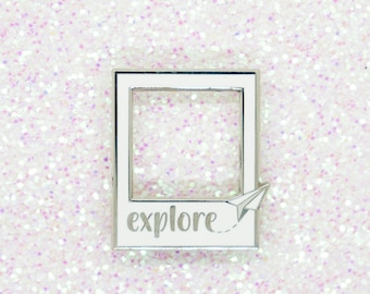 Explore Instant Film Polaroid cut out Enamel Pin