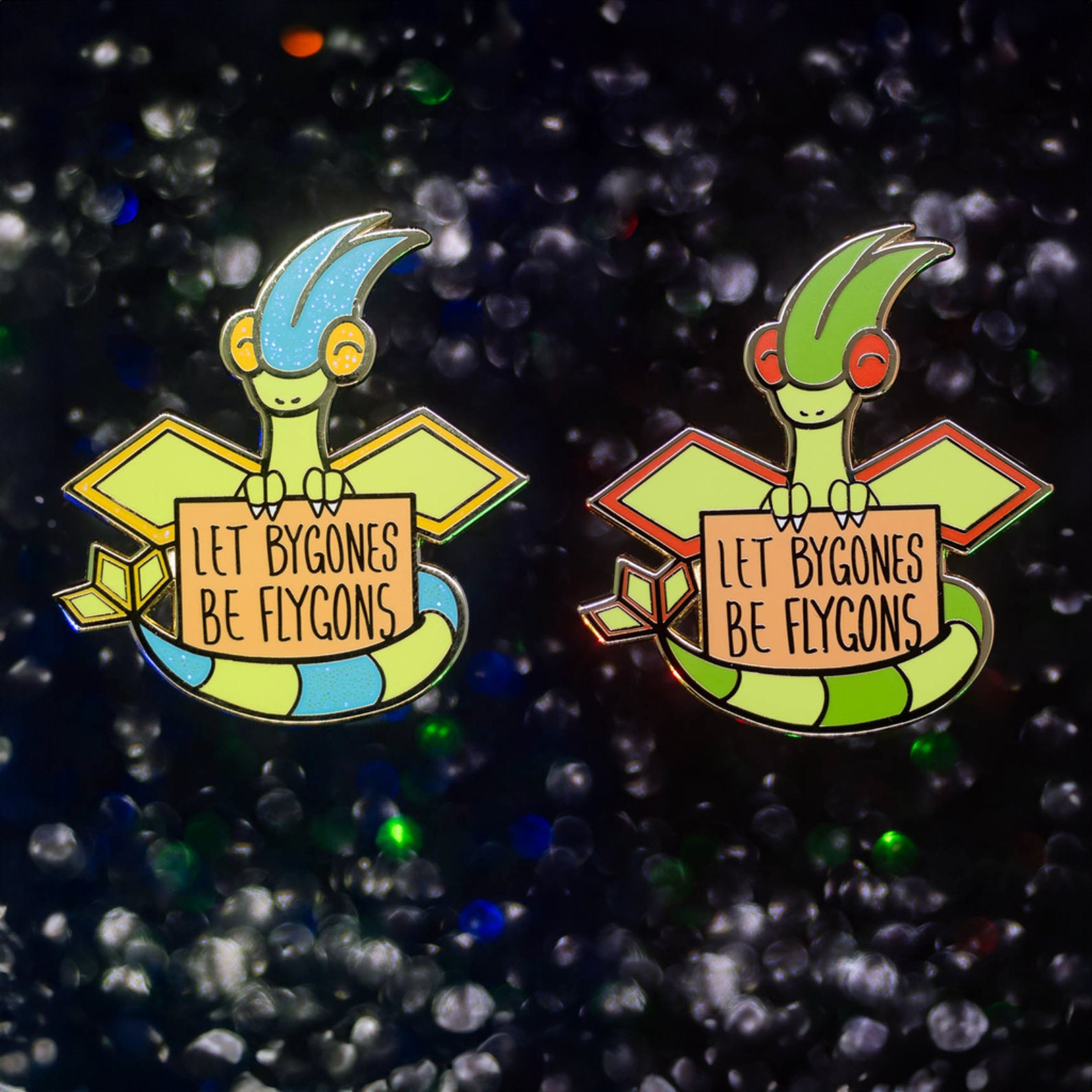 Flygon Iron on Patch Shiny Metallic Embroidered. Pokemon 