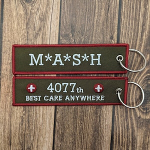 M*A*S*H Best Care Anywhere 4077th embroidered keychain Medical Unit Nursing Durable Keychain