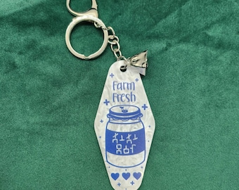 Lon Lon Milk Cow Bell Motel Style Acrylic Keychain