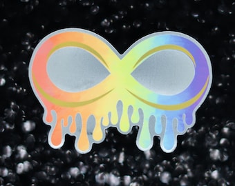 Adesivo in vinile con simbolo dell'infinito arcobaleno per l'autismo