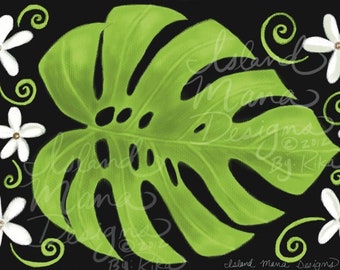 Big Monstera Leaf and Tiare *Digital Downloads