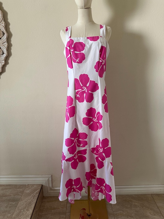 strapless open back dress Hibiscus Puff Dress 1 Year