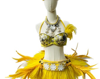 Yellow Tahitian costume set