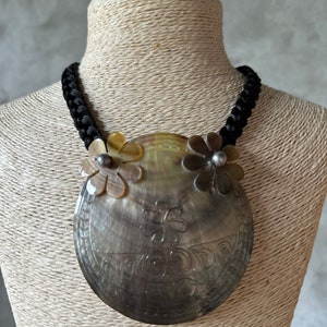 Plumeria shell mother of pearl necklace image 3