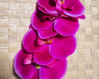 Purple Orchid flower hair clip