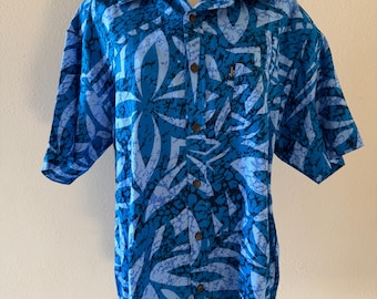 Blue Men’s Polynesian shirt XL