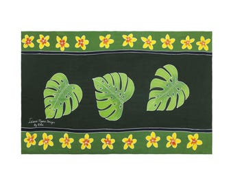 Monstera Leaf and Plumeria sarong