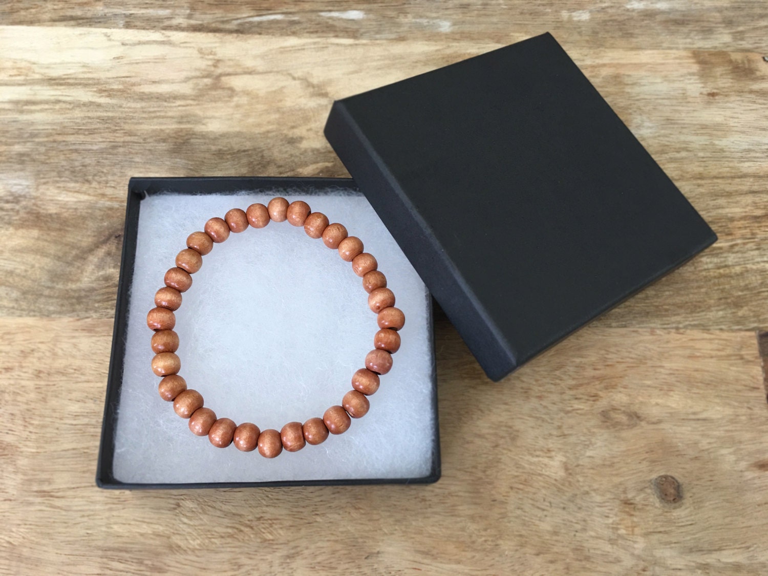 Set Di 6 Braccialetti Uomo In Legno Policromo, Perline Elastiche Impilabili, Gioielli Naturali Rustici, Regalo Per Amici E Familiari