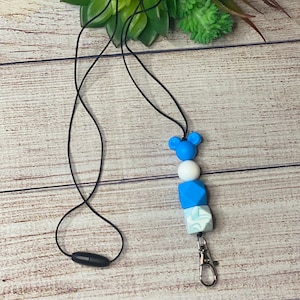 Teacher Lanyard, Mickey Mouse inspired Lanyard, Silicone Bead Lanyard