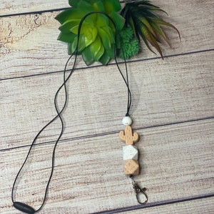Teacher Lanyard, Cactus Lanyard, Silicone Bead Lanyard