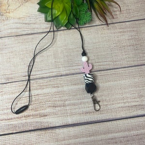 Teacher Lanyard, Cactus Lanyard, Silicone Bead Lanyard
