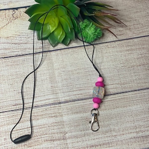 Teacher Lanyard, Confetti Lanyard, Silicone Bead Lanyard