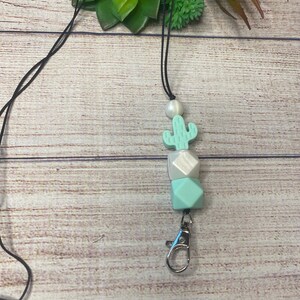Teacher Lanyard, Cactus Lanyard, Silicone Bead Lanyard