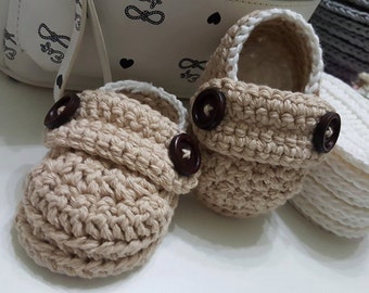 Crochet baby booties made from 100% cotton