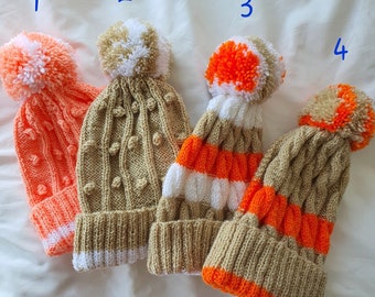 Hand knit hats