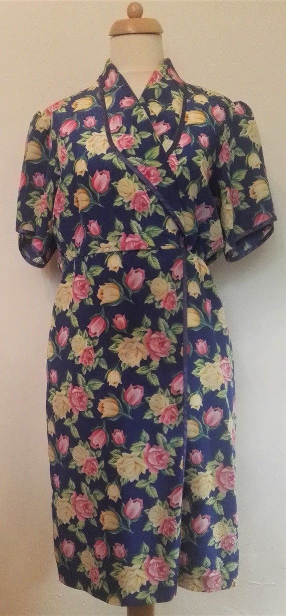 Gorgeous Floral Berketex Short Sleeved Dress 1980
