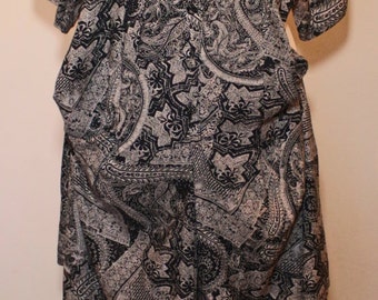 1980's Black and White Culotte Dress