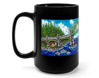Newport, Oregon Black Mug 15oz