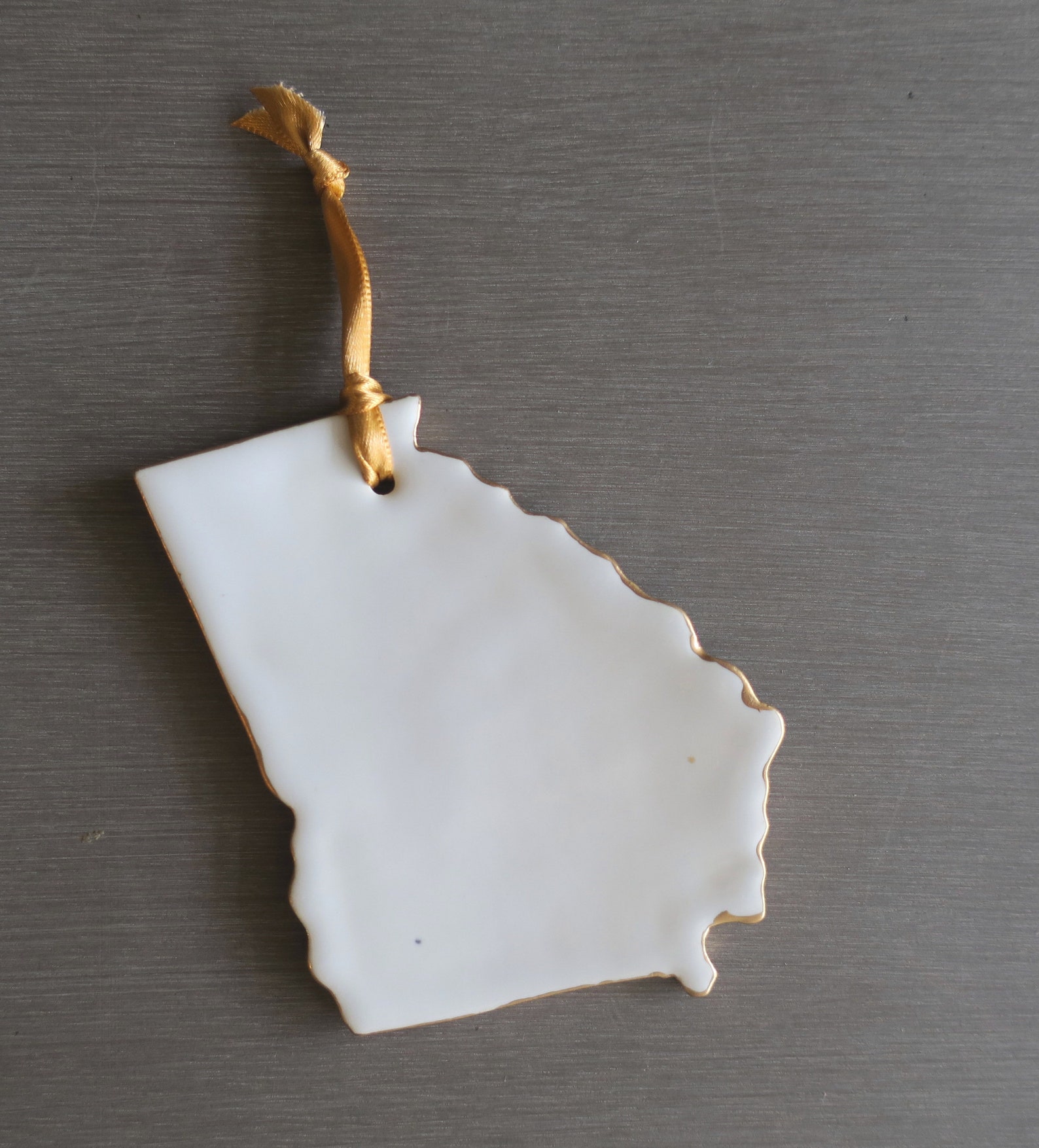 State Ornament White & Gold Ornament State Christmas Etsy