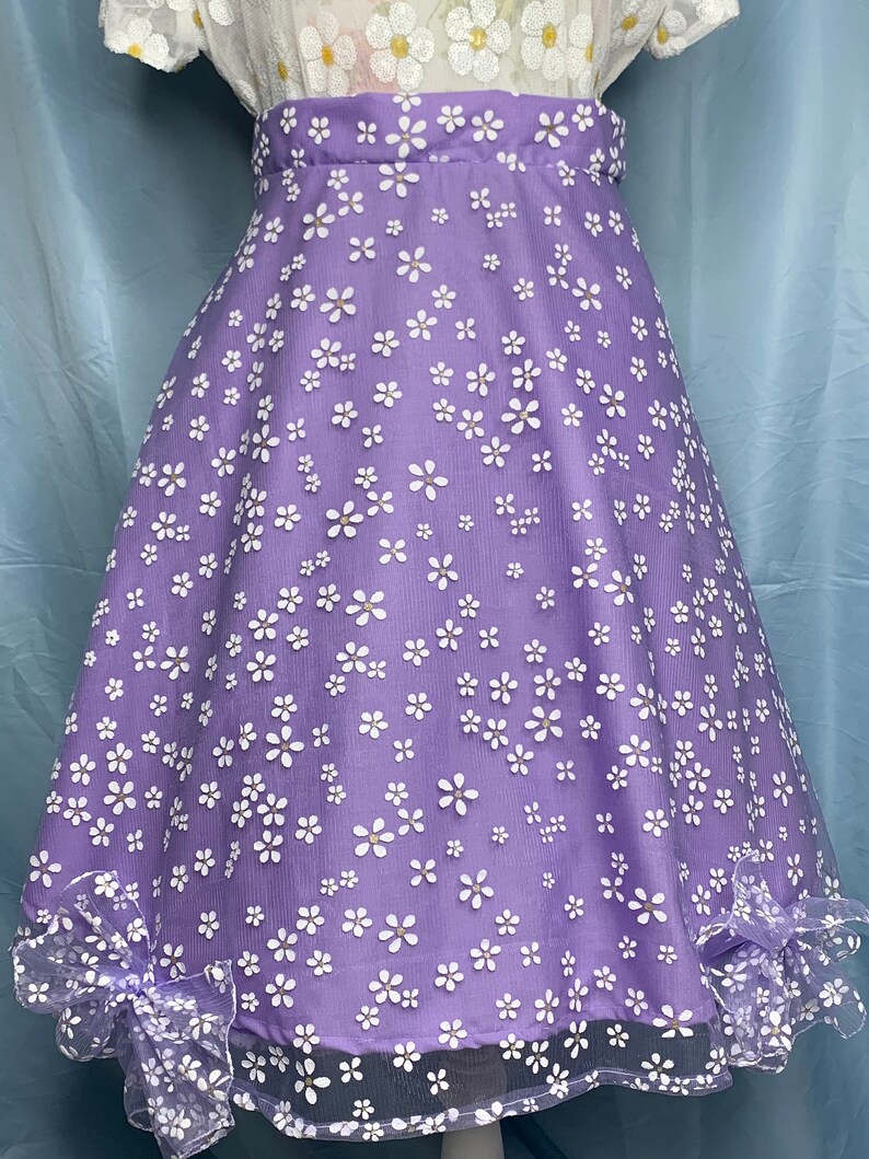 Daisy Crazy Skater Skirt Purple Etsy