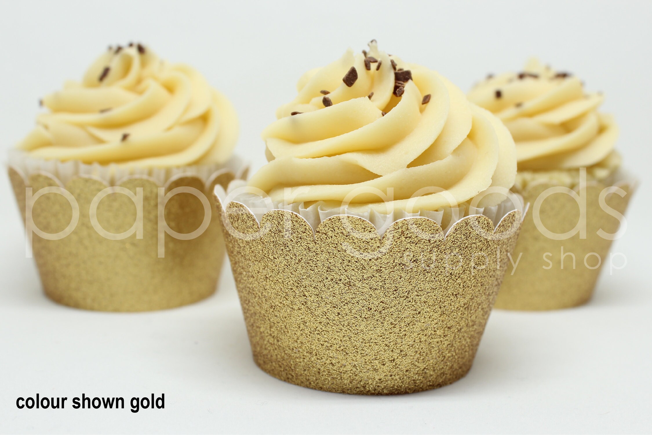 Gold Glitter Cupcake Wrapper Gold Cupcake Wrapper Gold Etsy