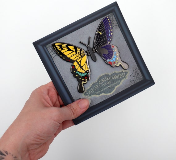 bilateral gynandromorph tiger swallowtail butterfly soft enamel 1.5 inch pin